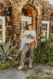 Wood Camo Wide Leg Lesiure PantsS