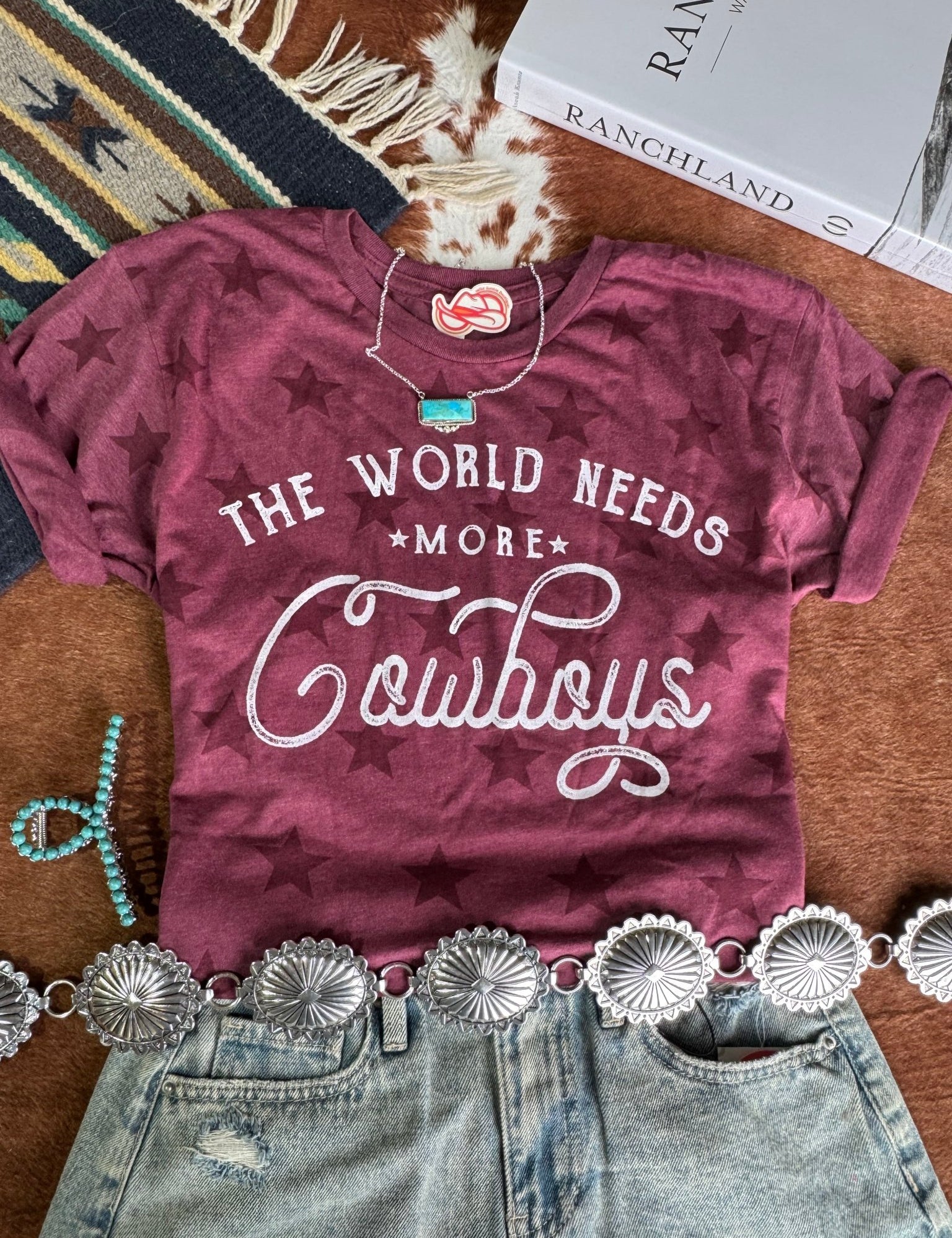 World Needs More Cowboys Star Graphic TeeS