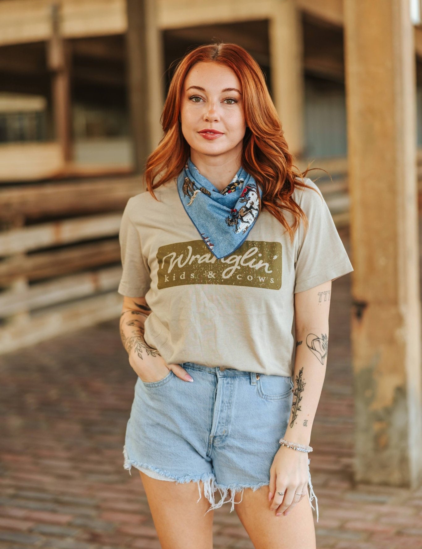 Wranglin Kids & Cows Graphic TeeCementS