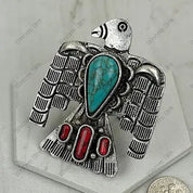 XL Blue Turquoise Thunderbird Ring