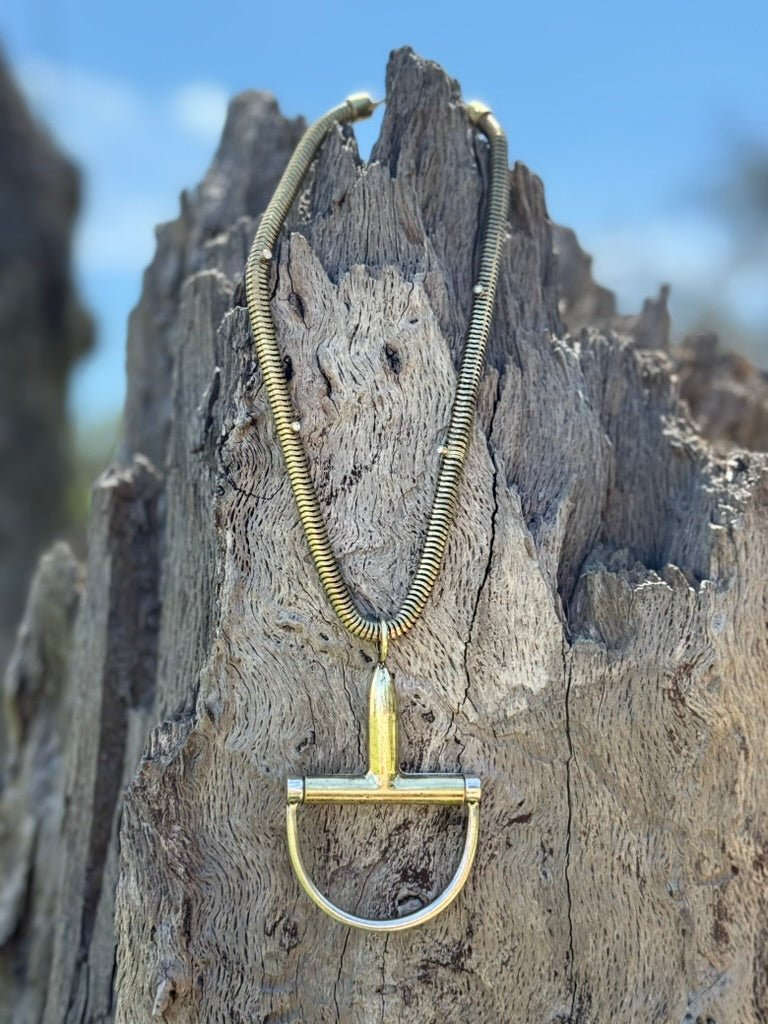 XL Gold Snaffle Bit Snake Chain Necklace