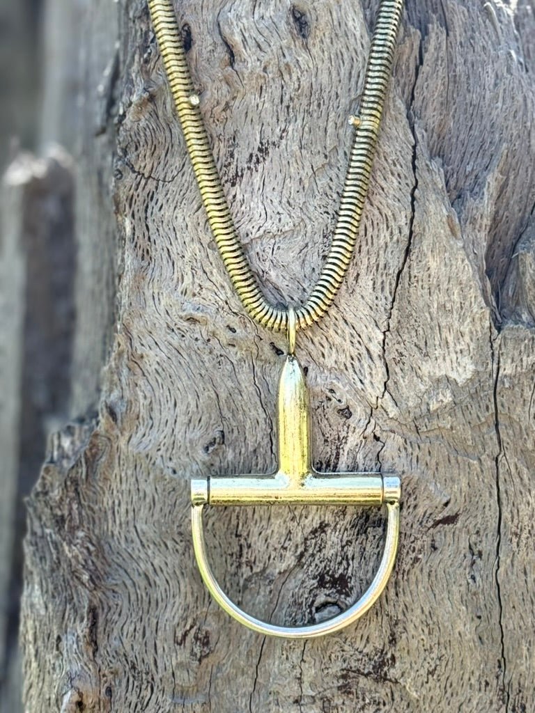 XL Gold Snaffle Bit Snake Chain Necklace