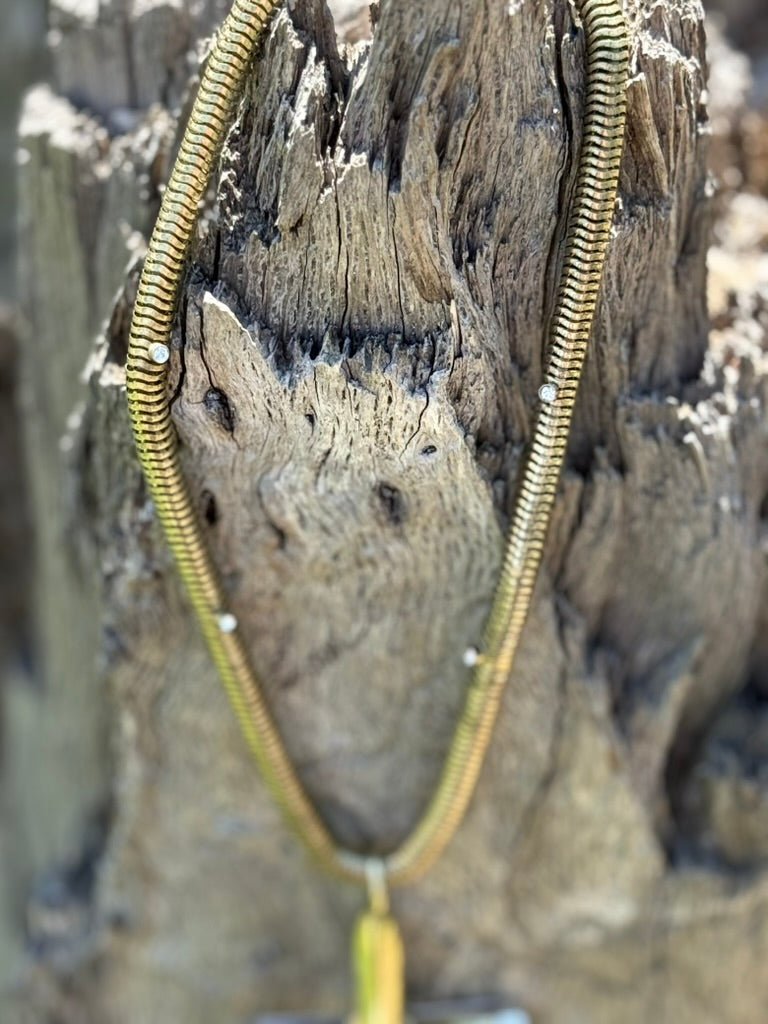 XL Gold Snaffle Bit Snake Chain Necklace