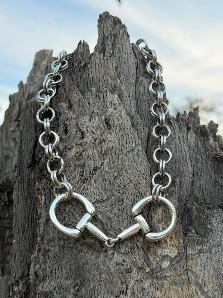 XL Snaffle Bit Double Chain Necklace