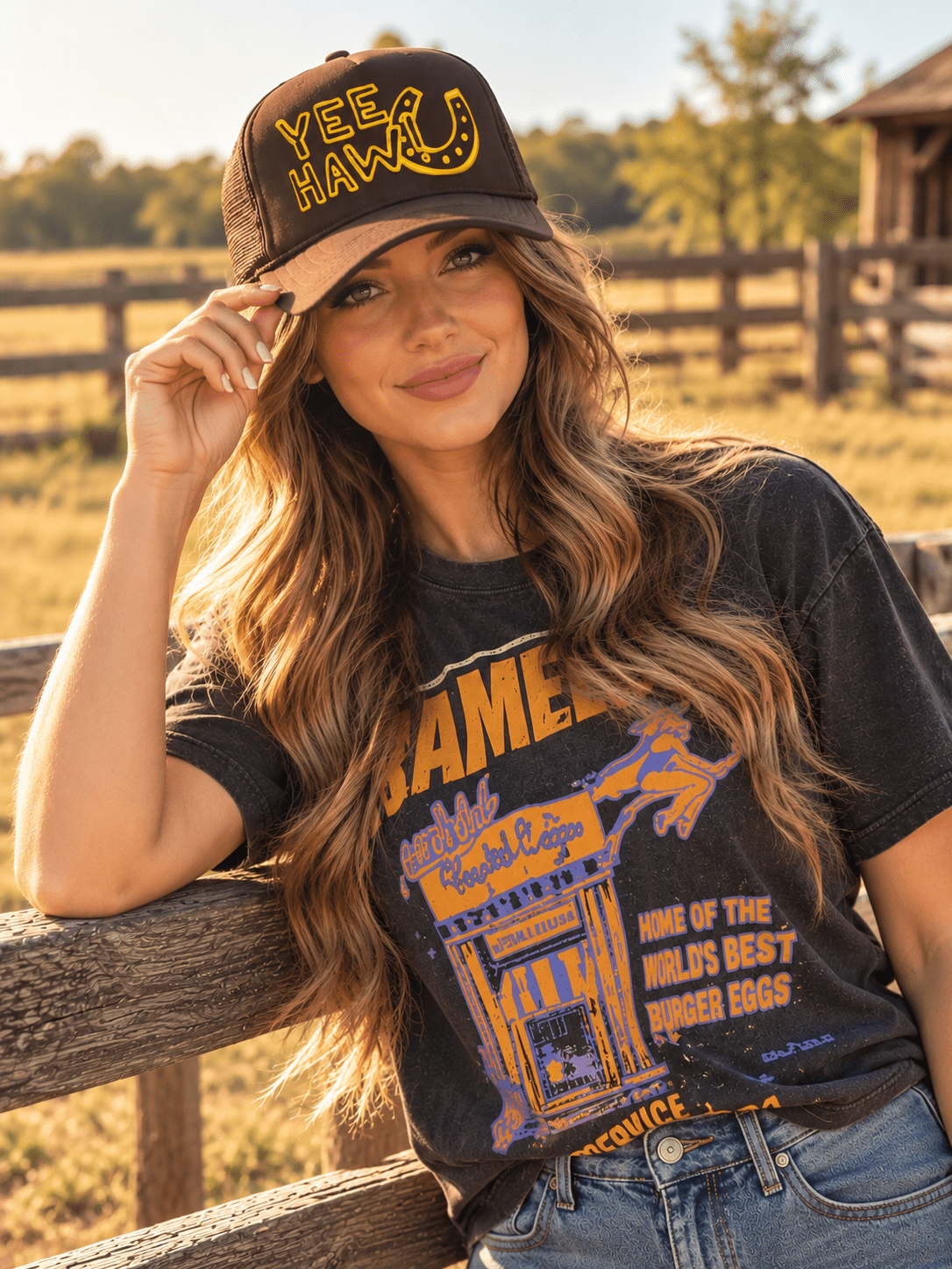 Yee Haw Horseshoe Trucker Hat