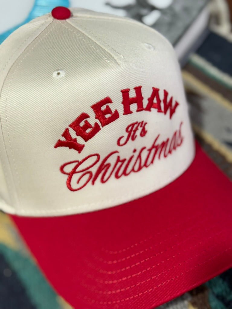 Yee Haw It's Christmas Embroidered Trucker Hat