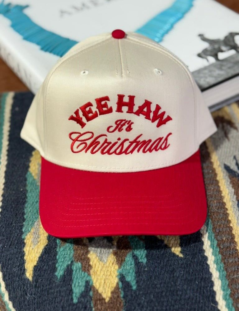 Yee Haw It's Christmas Embroidered Trucker Hat