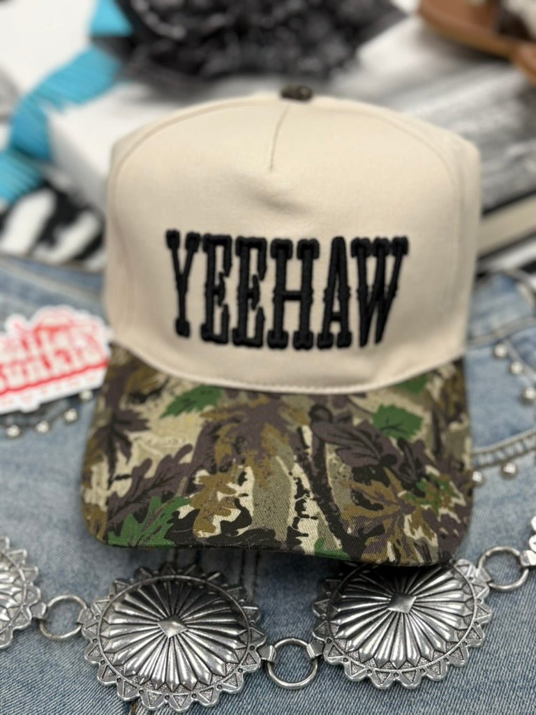 Yeehaw Embroidered Camo Trucker Hat