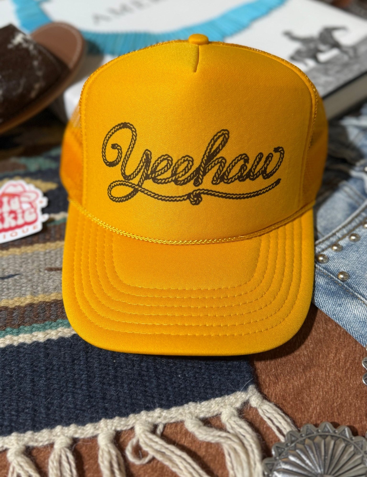 Yeehaw Twisted Rope Trucker HatGold
