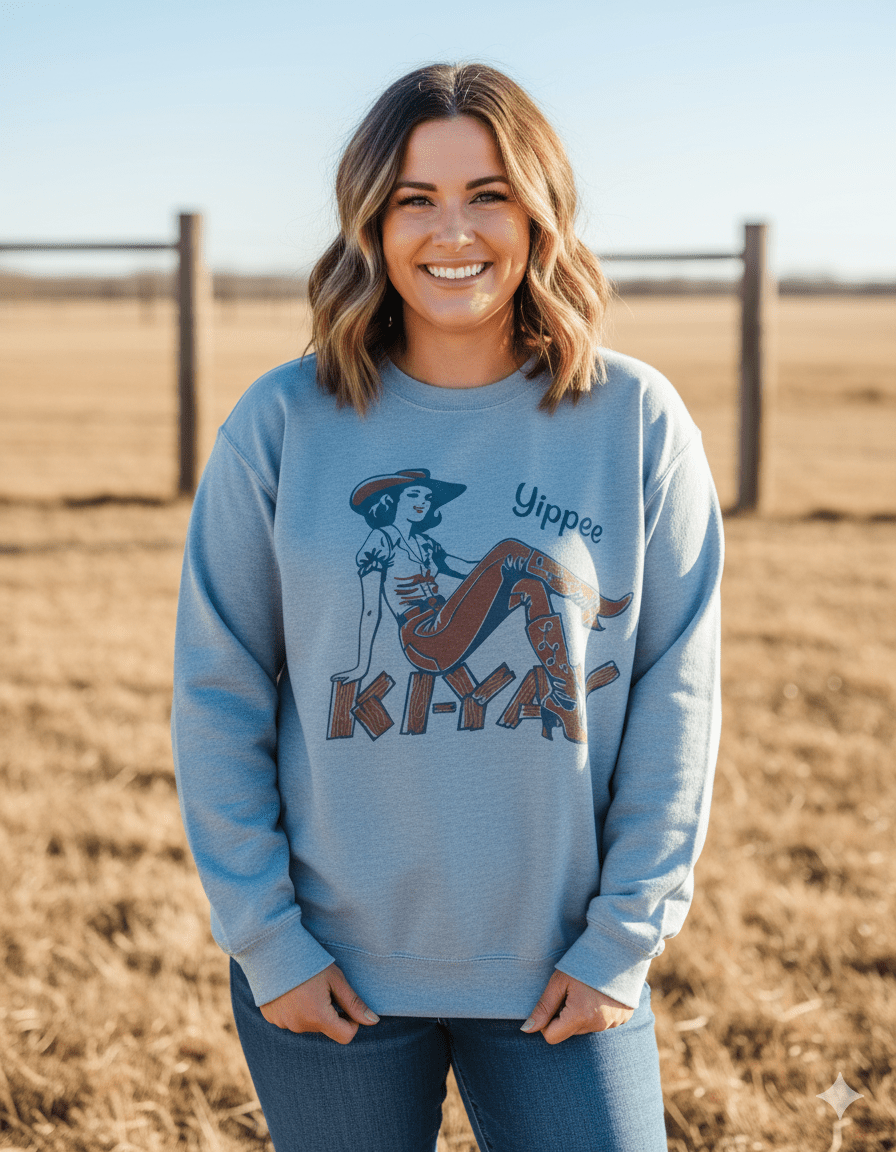 Yipee Ki - Yay Graphic SweatshirtOxfordS