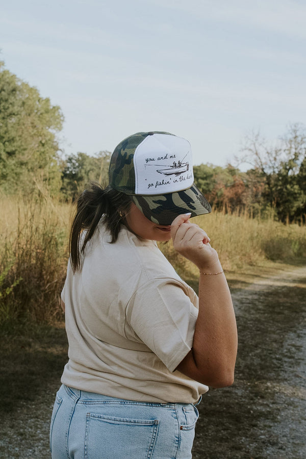 You And Me Go Fishin In The Dark Trucker Hat