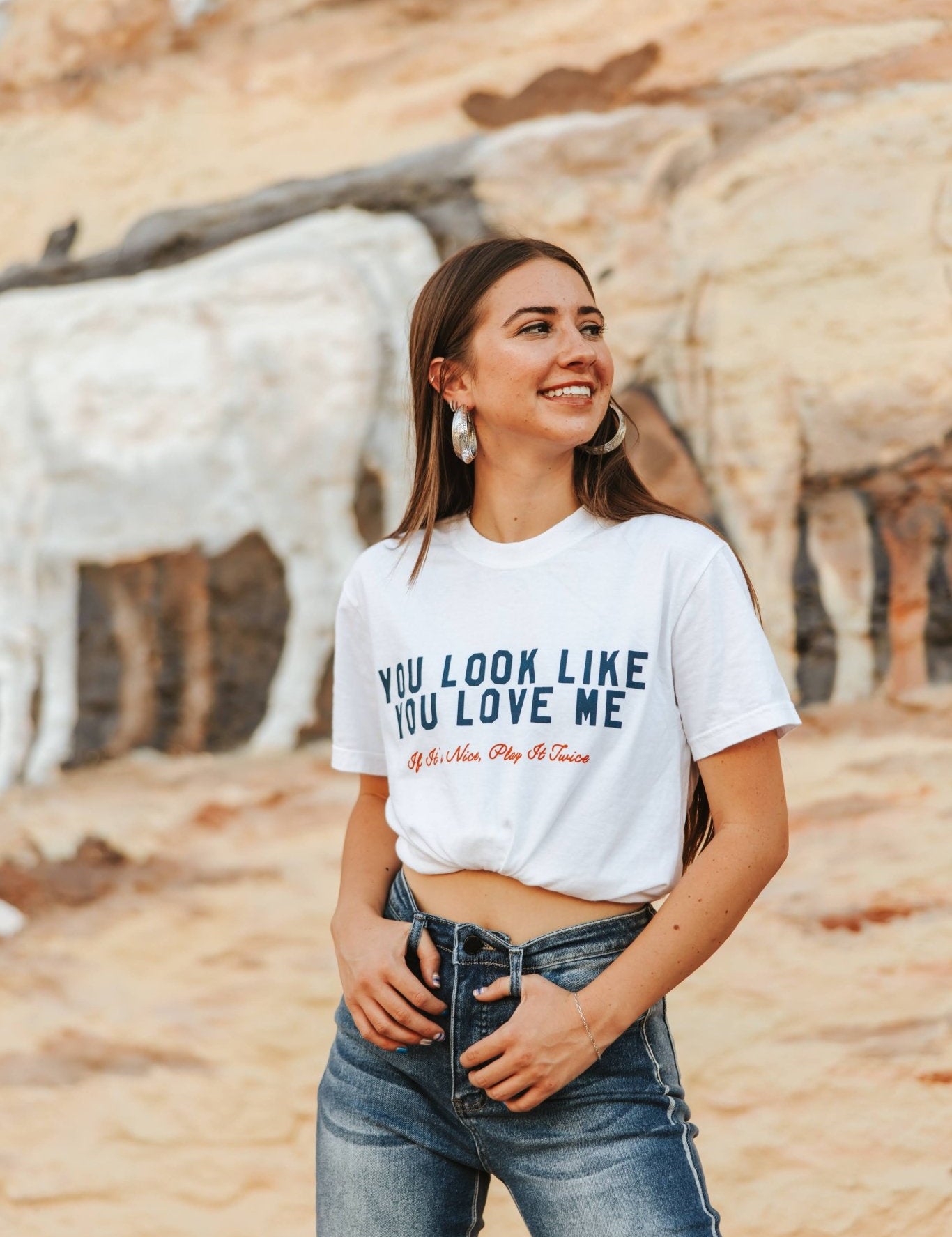 You Look Like You Love Me Front + Back Graphic TeeS