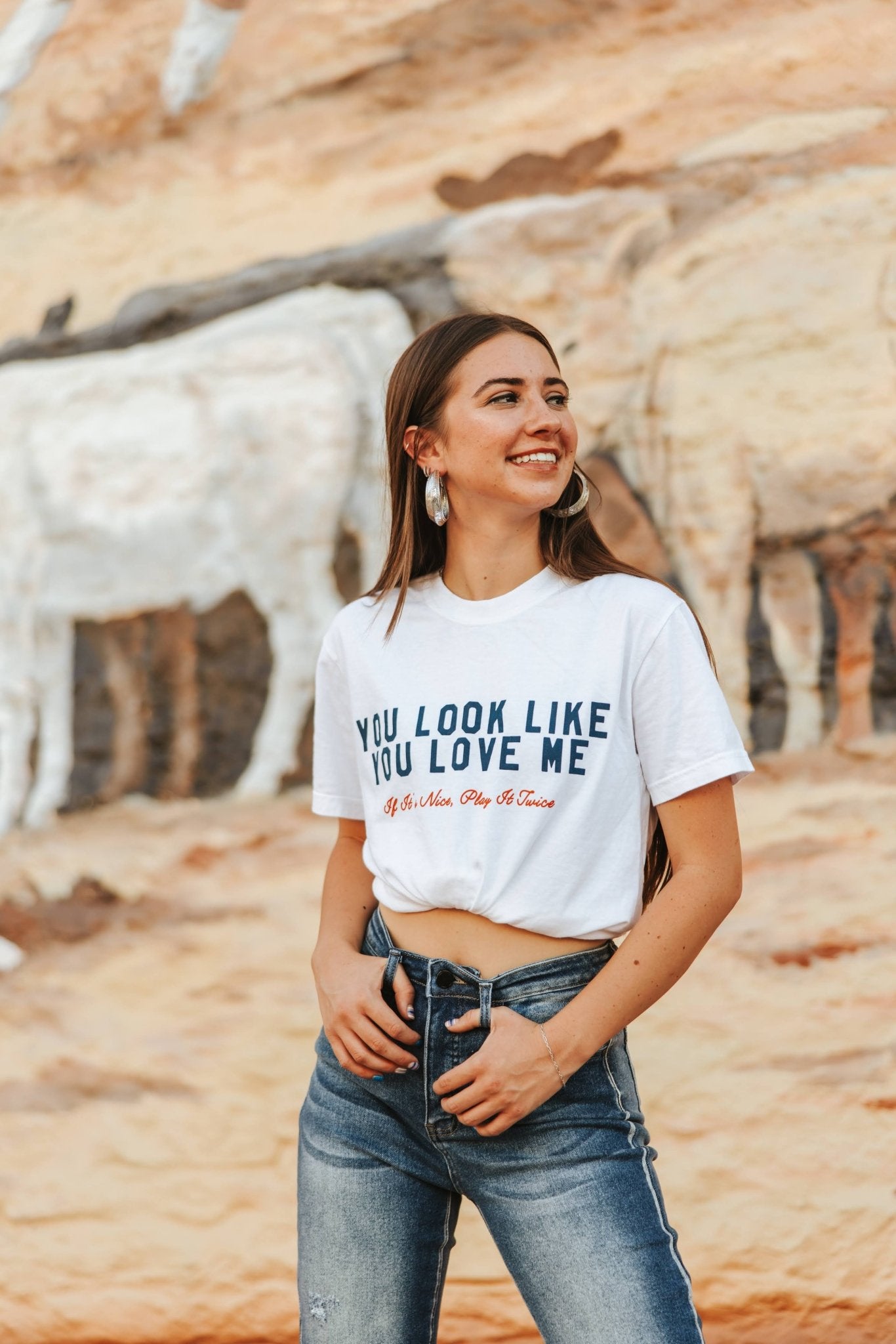 You Look Like You Love Me Front + Back Graphic TeeS