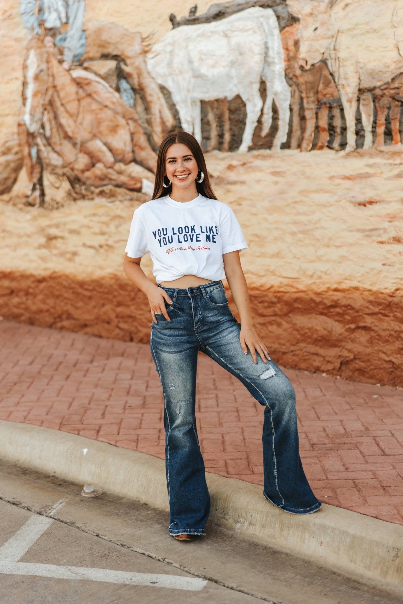 You Look Like You Love Me Front + Back Graphic TeeS