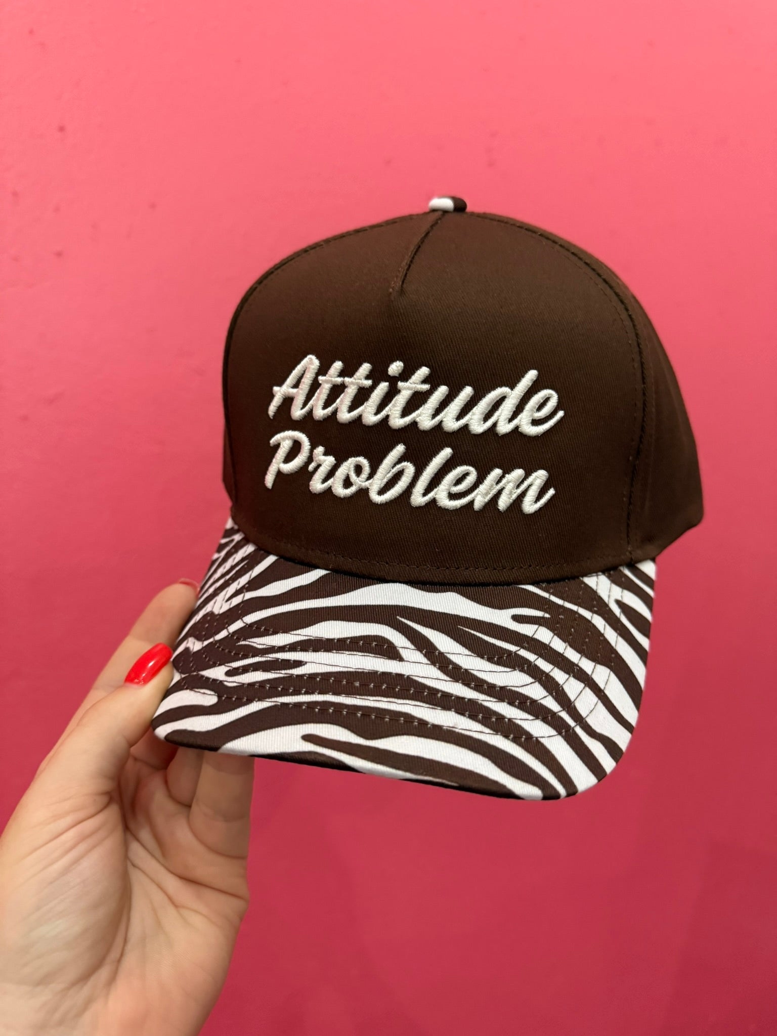 Zebra Attitude Problem Embroidered Trucker Hat