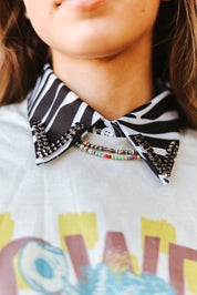 Zebra Jewel Studded Collar