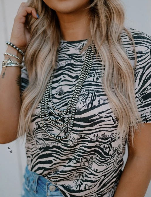 Zebra Rodeo Mesh TopS