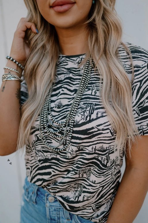 Zebra Rodeo Mesh TopS