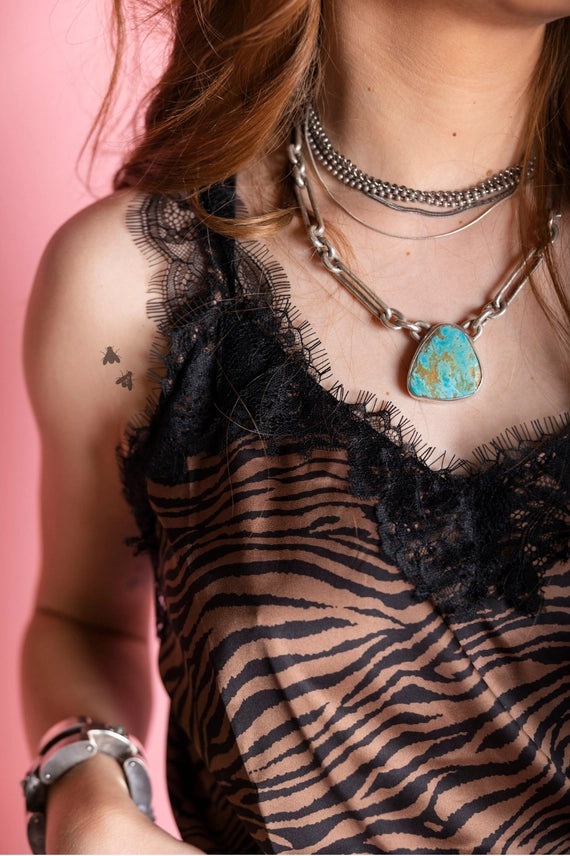 Zebra Allure Lace Tank Top