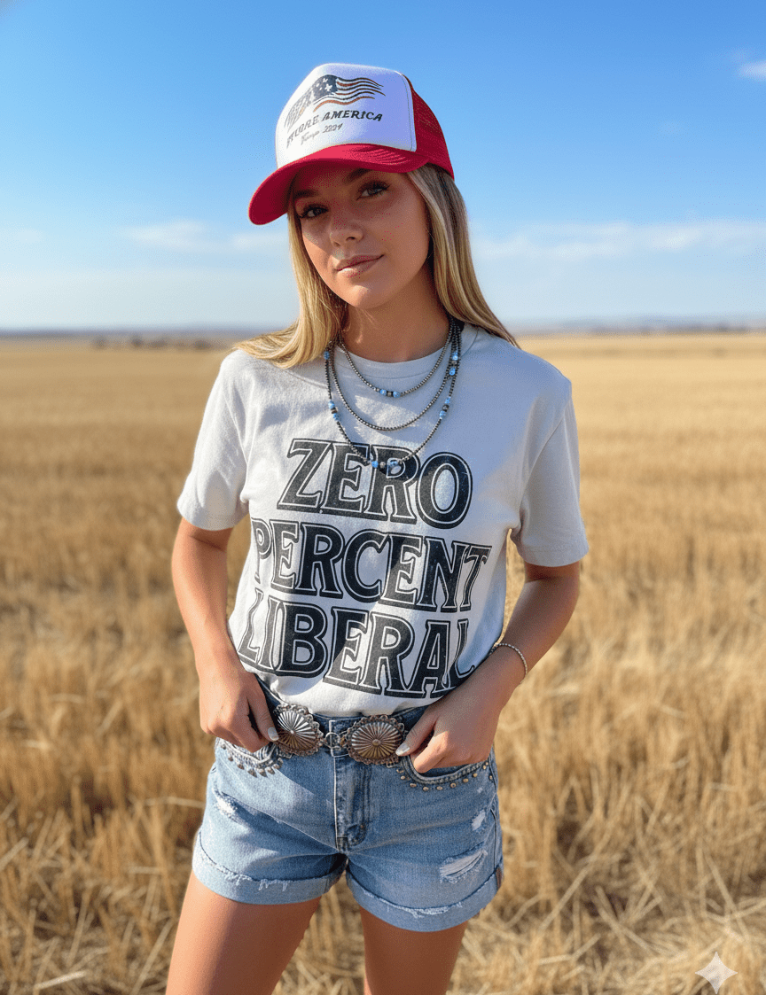 Zero Percent Liberal Graphic TeeCool GreyS