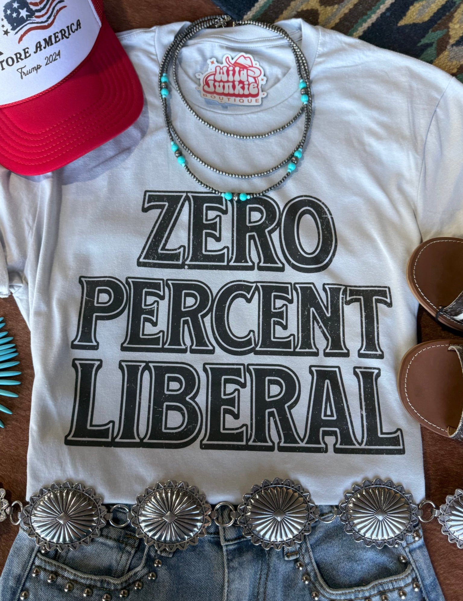 Zero Percent Liberal Graphic TeeCool GreyS