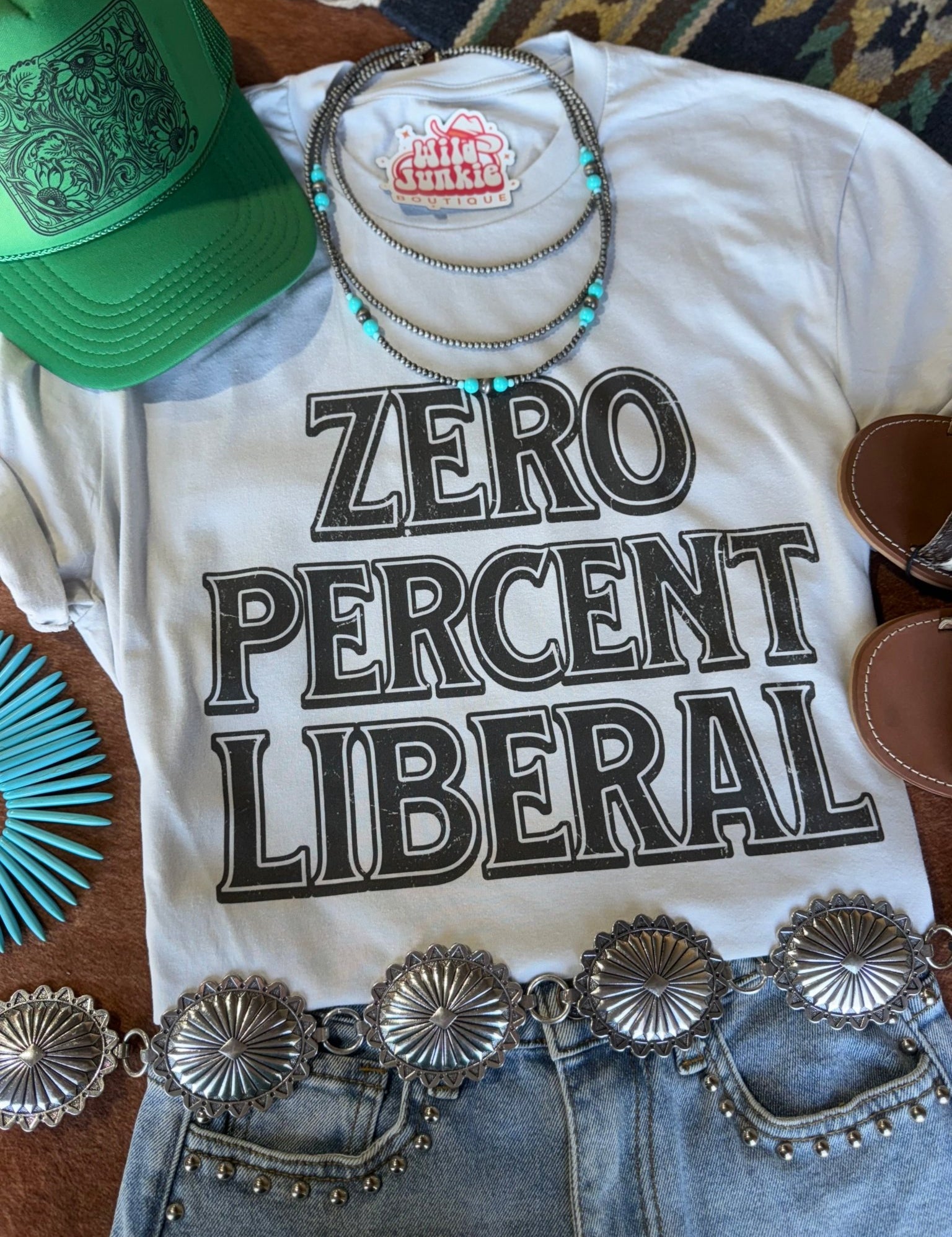 Zero Percent Liberal Graphic TeeCool GreyS