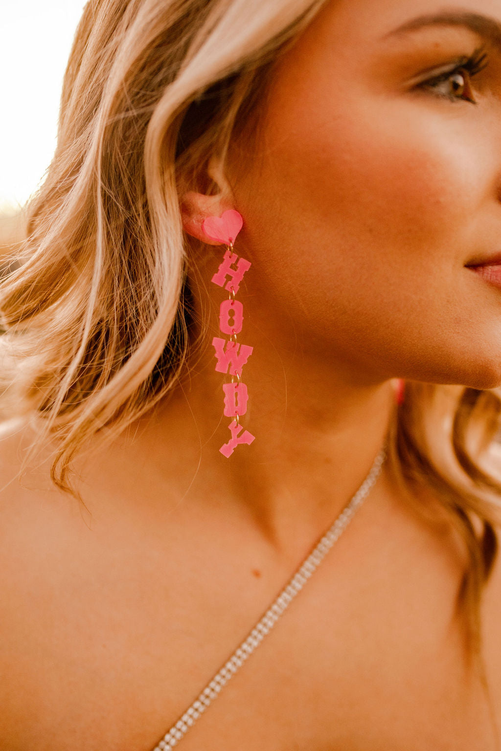 Pink Howdy Dangle Earrings
