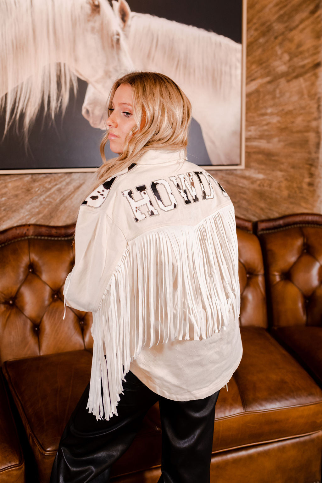 Howdy Rhinestone Jacket with Fringe