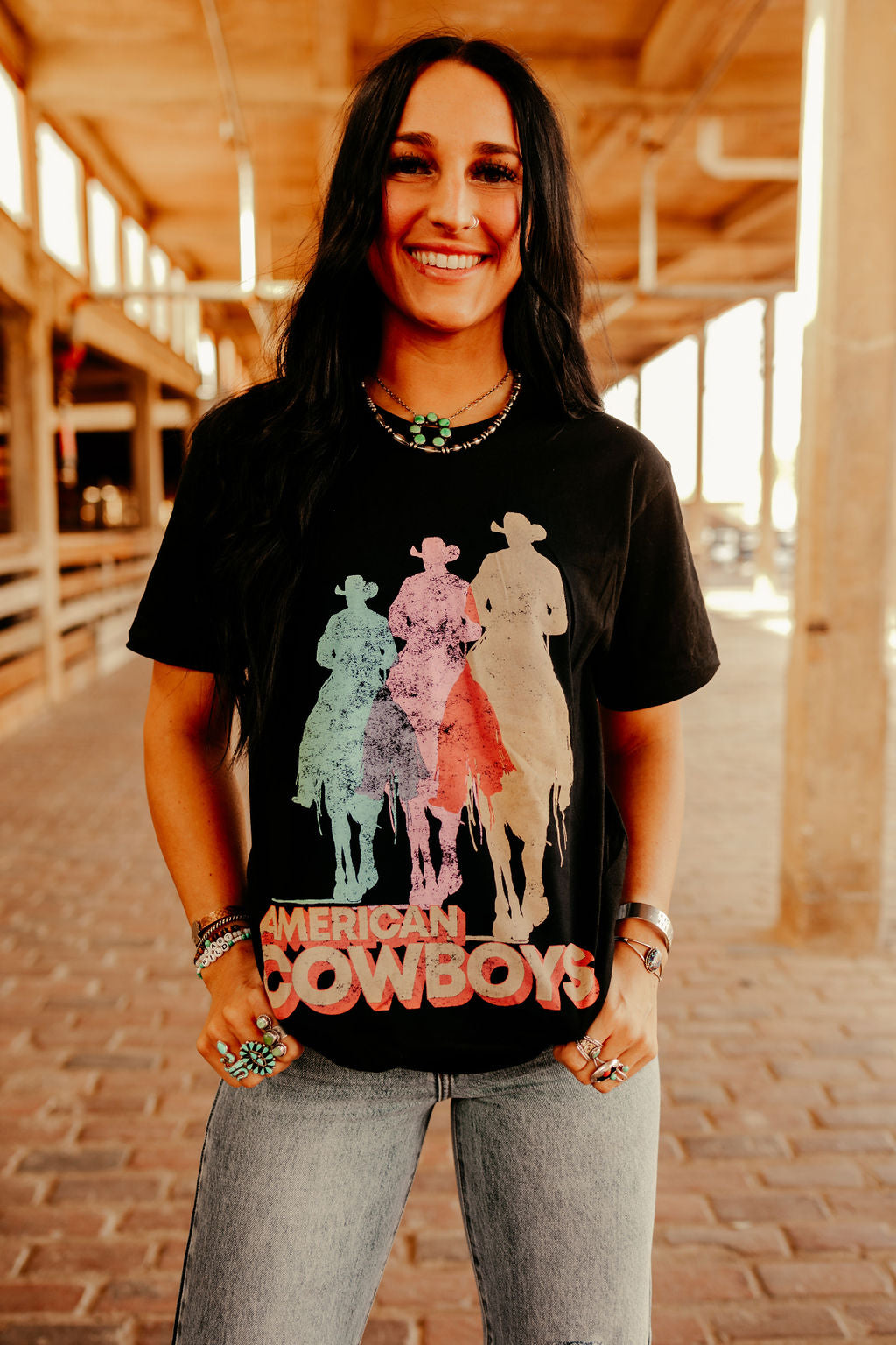Colored American Cowboys Graphic Tee