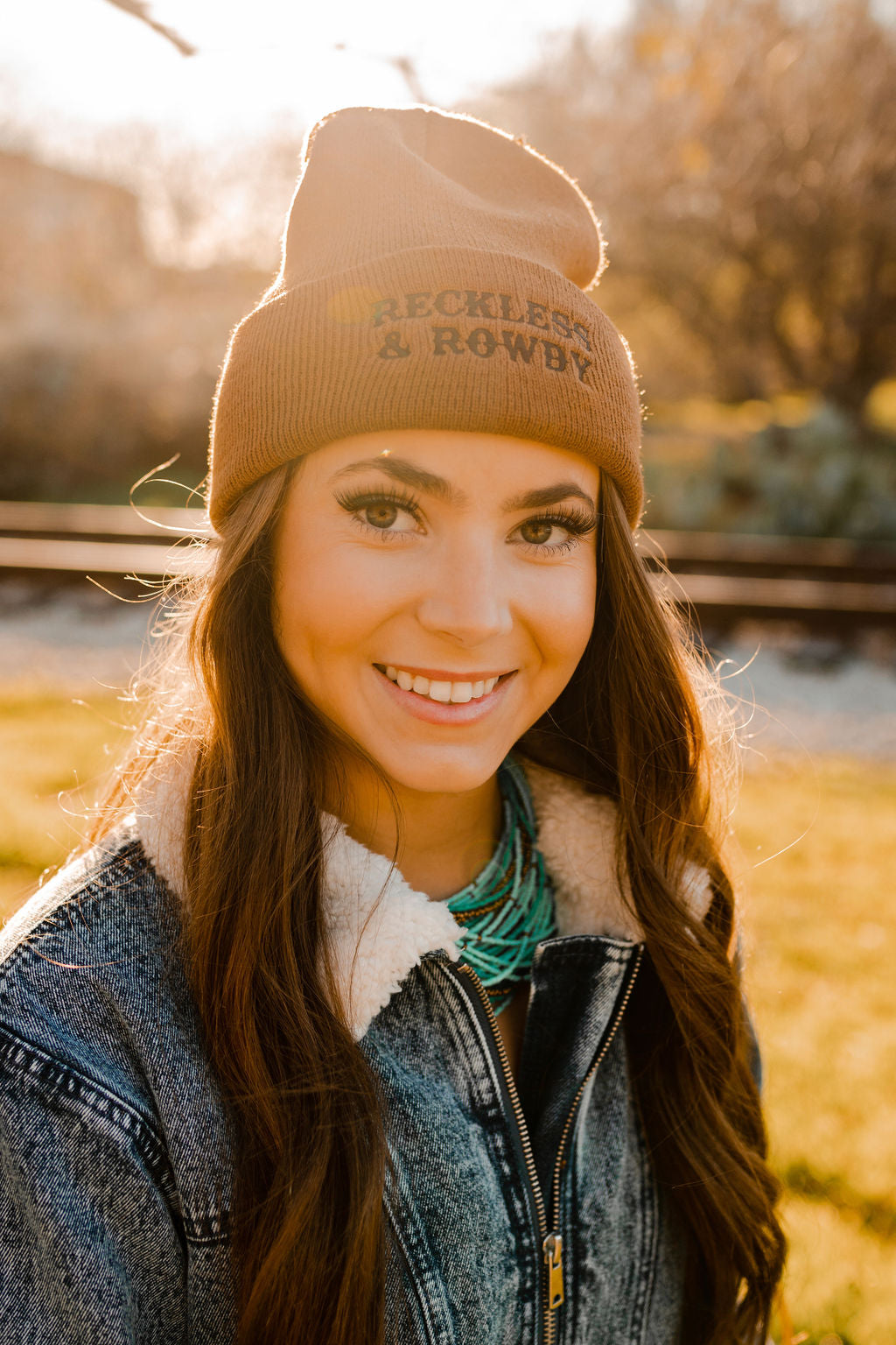 Reckless & Rowdy Knit Embroidered Beanie