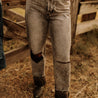 Black Acid Wash Distressed Jean
