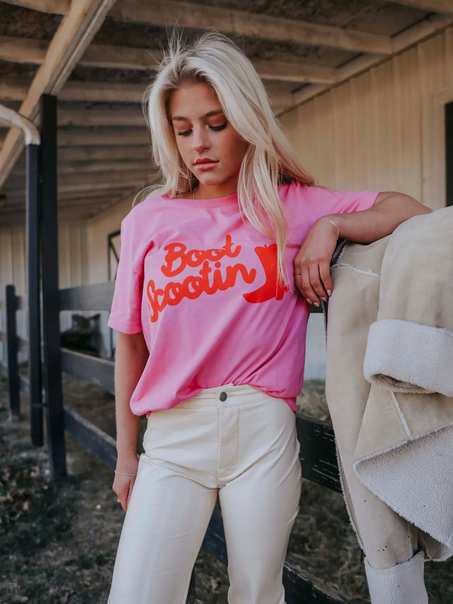 Pink Boot Scootin Graphic Tee