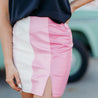 Pink Stripe Color Block Skirt