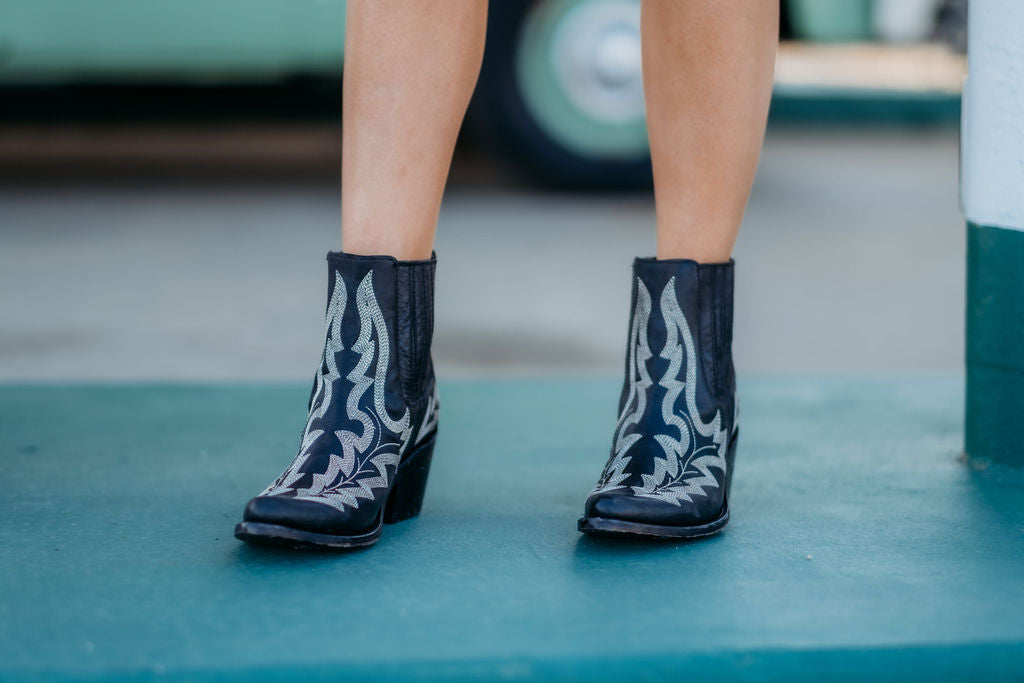 Liberty Black Starlight Western Leather Booties