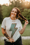 Distressed Bling Bolt Graphic Tee