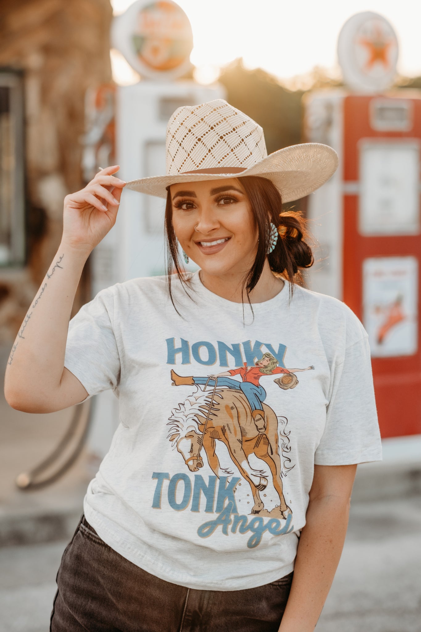 Honky Tonk Angel Cowgirl Tee