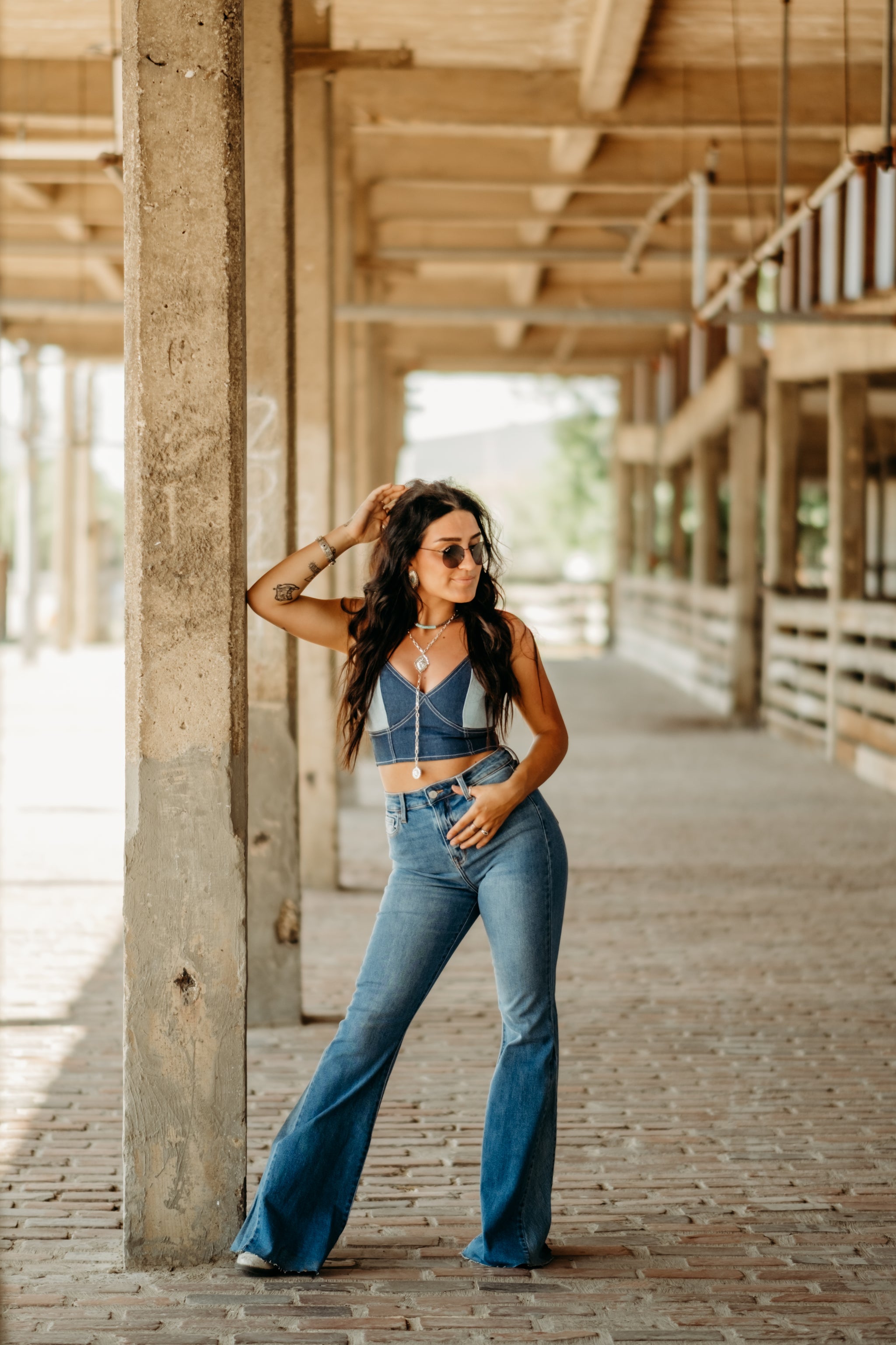 Jolene Flared Denim Jeans - RUNS SMALL – Desert Roan Boutique