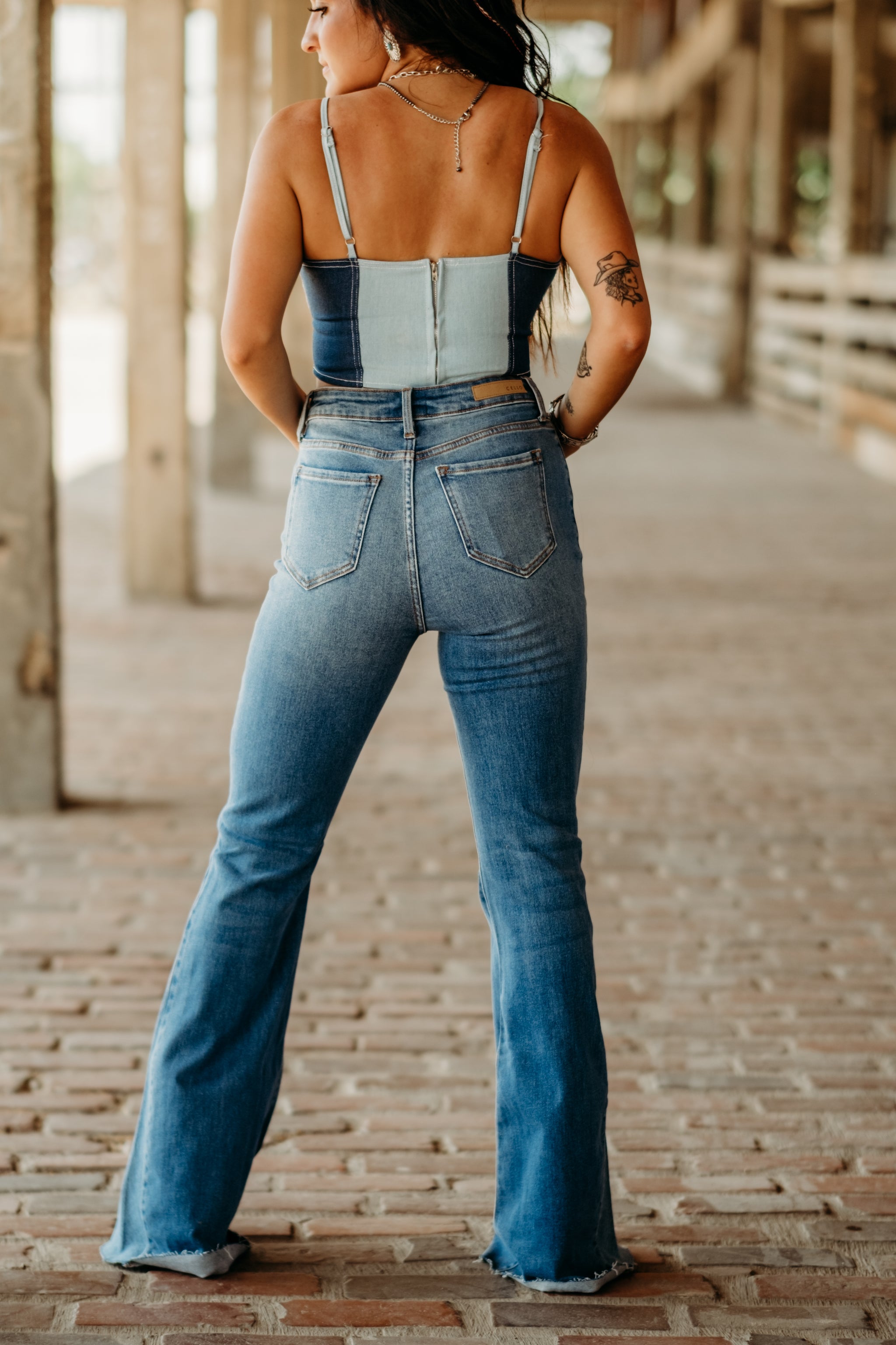 Jolene Flared Denim Jeans - RUNS SMALL – Desert Roan Boutique