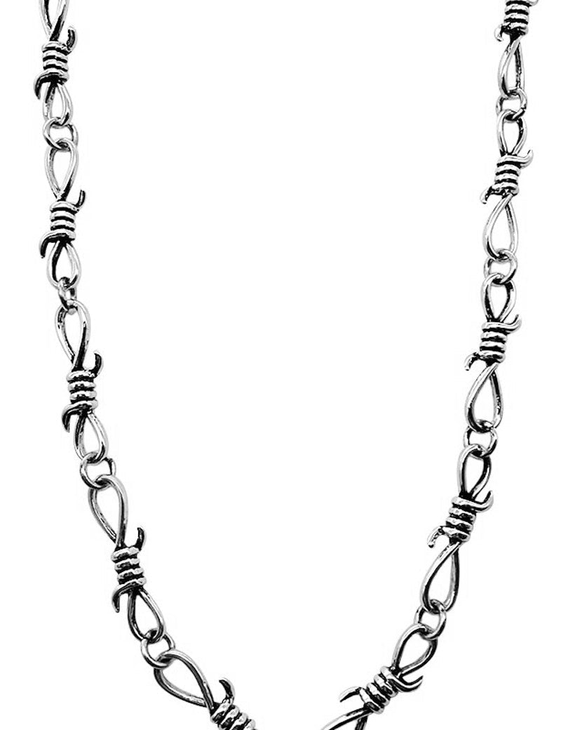 Barbed Wire Choker NecklaceSilverOS