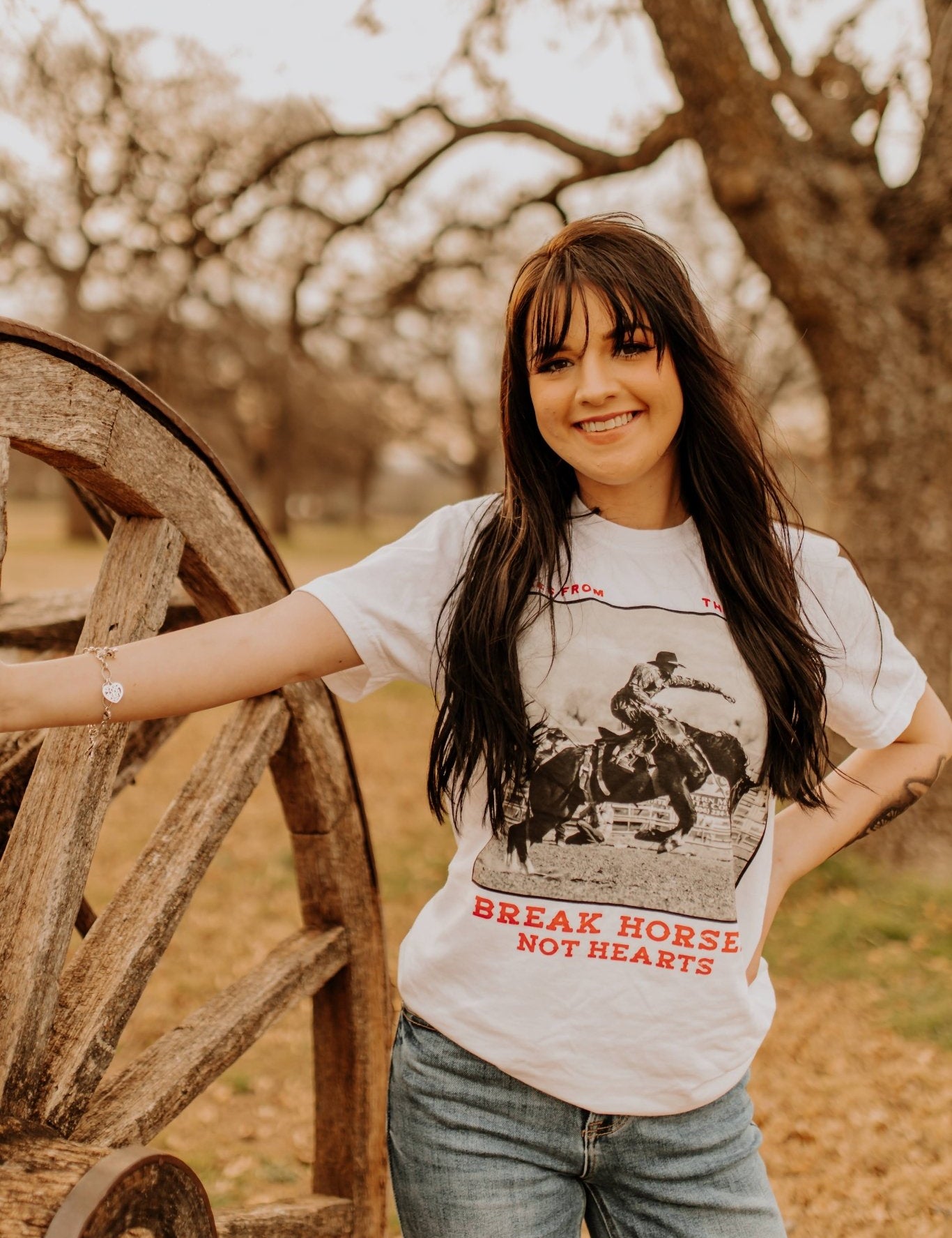 Break Horses, Not Hearts Graphic TeeWhiteS