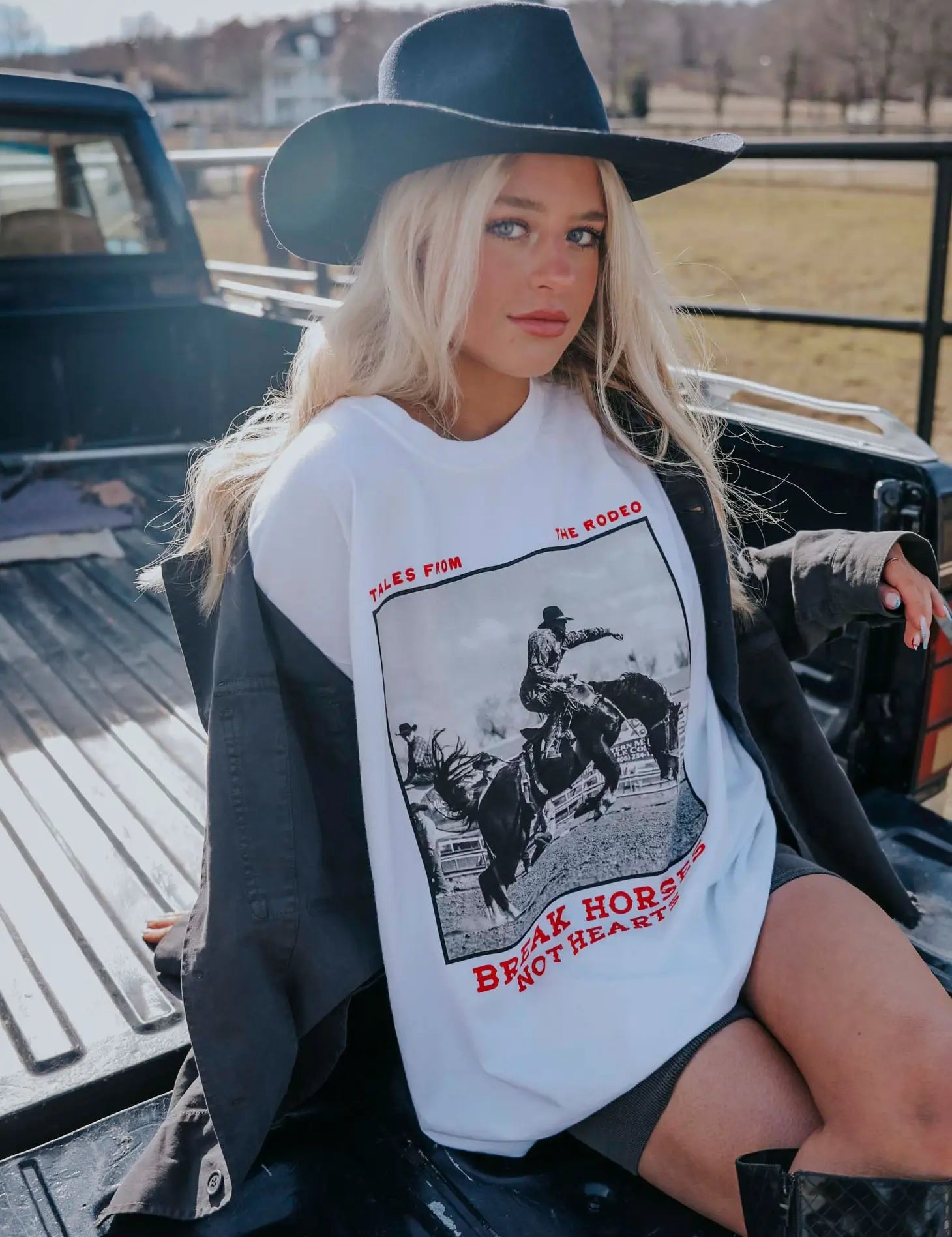 Break Horses, Not Hearts Graphic TeeWhiteS