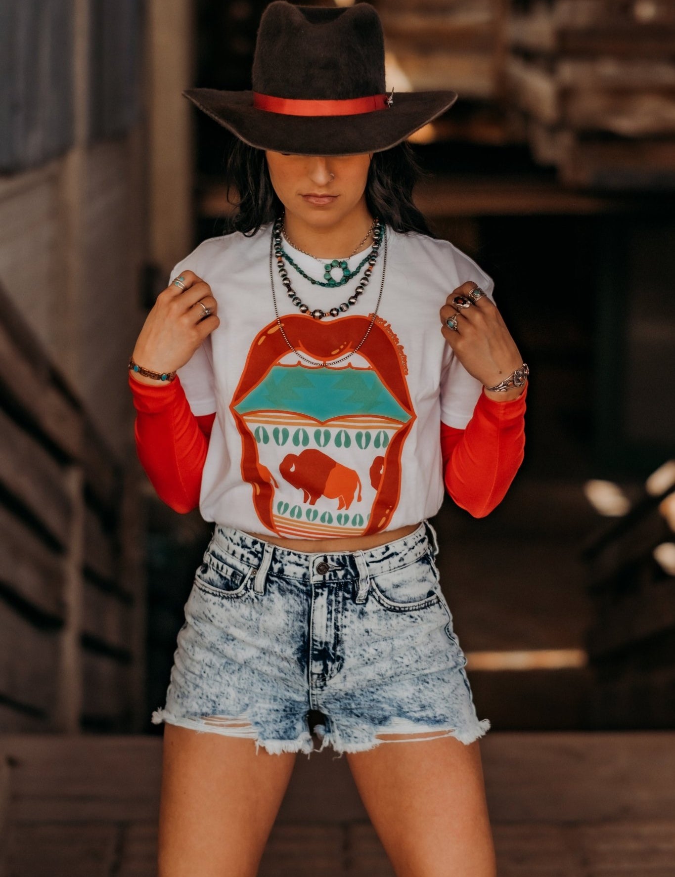 Buffalo Lips Graphic TeeWhiteS