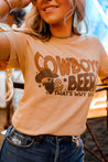 Cowboys & Beer Western Graphic TeePeachS