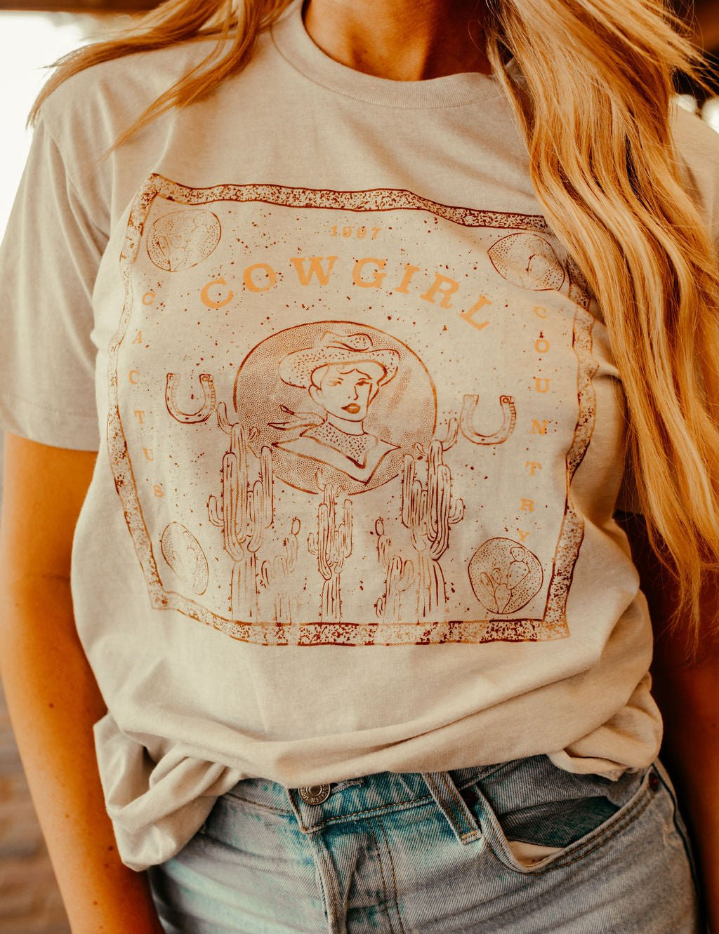 Cowgirl Bandana Graphic TeeCementS