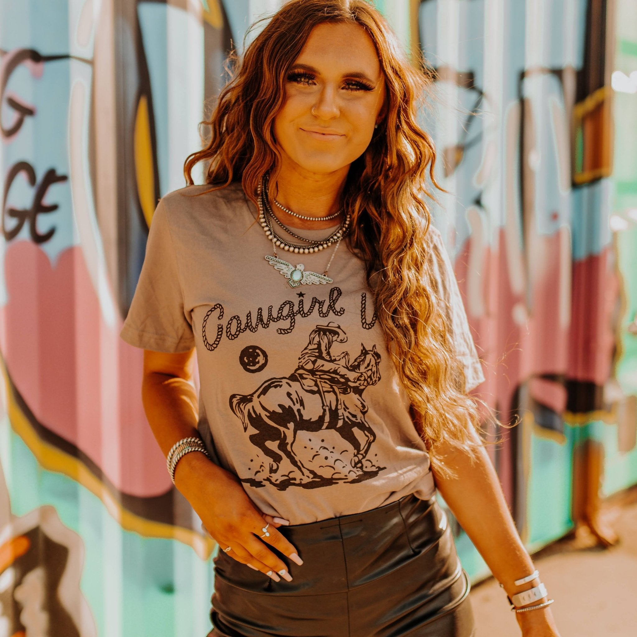 Cowgirl Up Graphic TeePebbleS