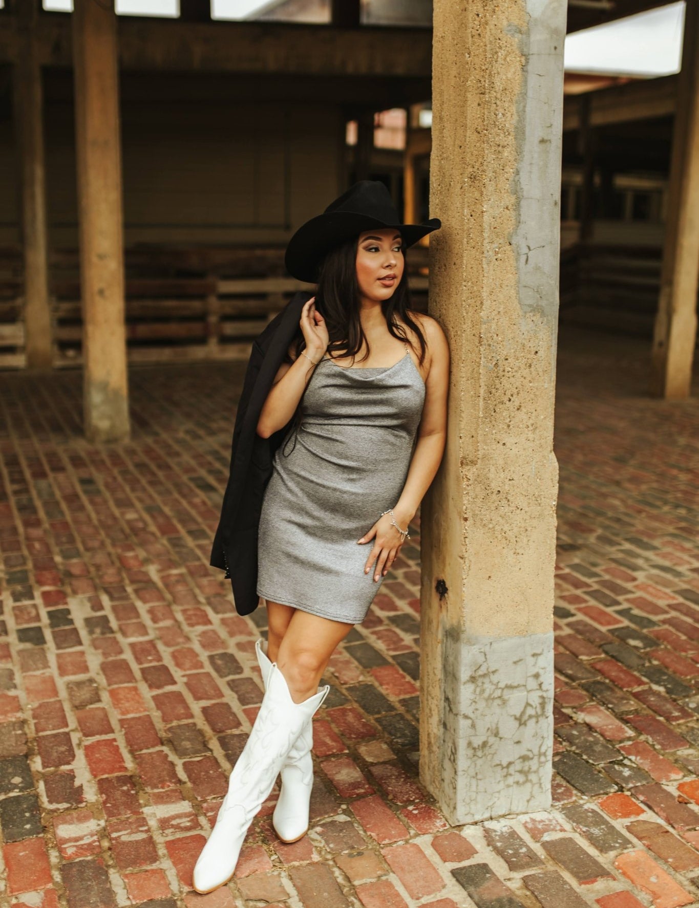 Cowl Neck Shimmer Mini DressSilverXS