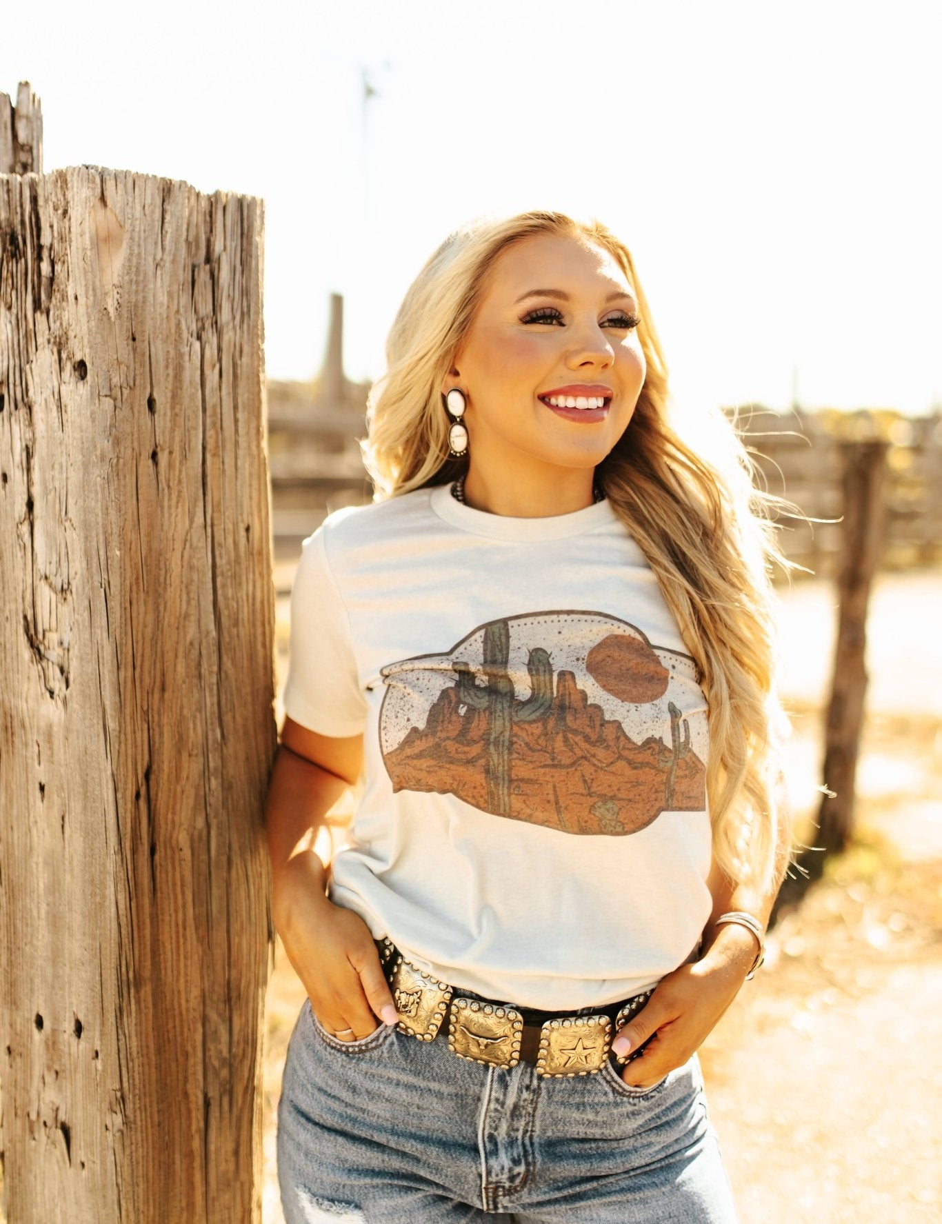 Desert Cactus Scene Graphic TeeCementS