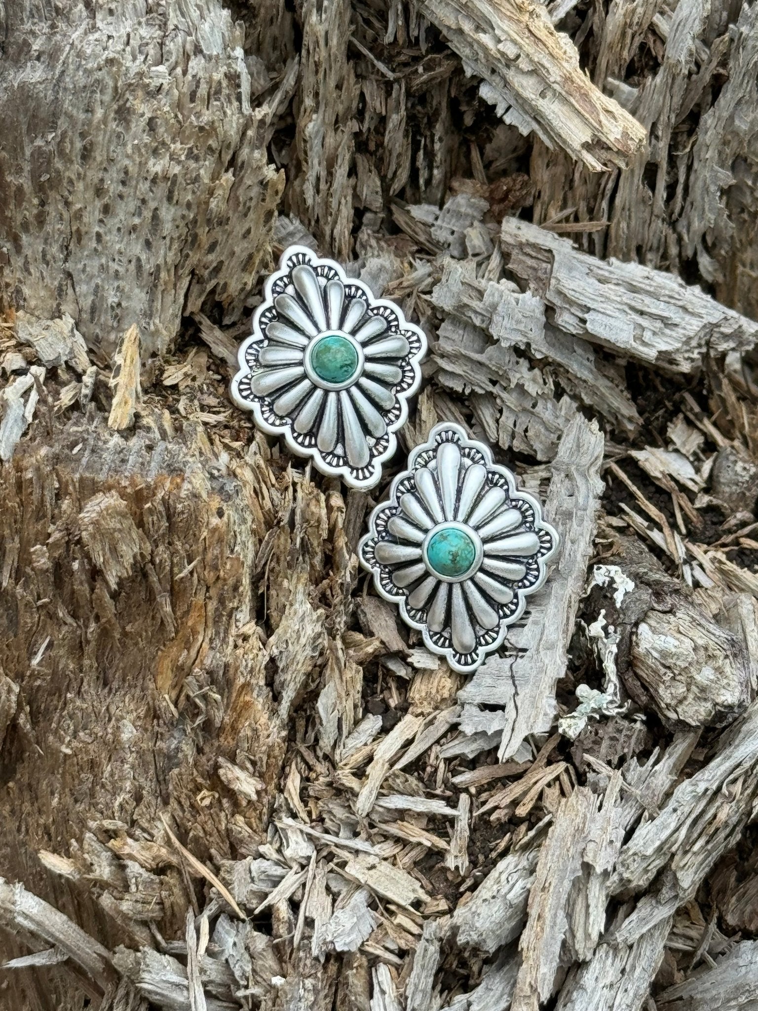 Diamond Concho Turquoise StudsTurquoiseOS