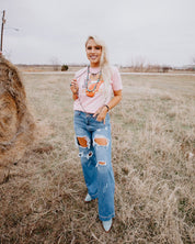 Distressed Flare JeansLight Wash25