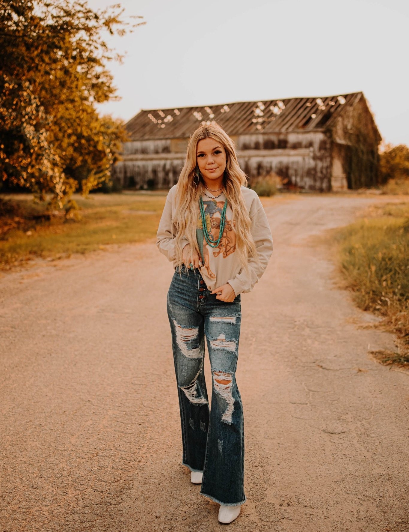 Distressed Wide Leg DenimMedium Wash7